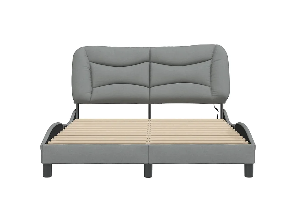 Bedframe met LED zonder matras "Hvar" 120x200 cm stof lichtgrijs