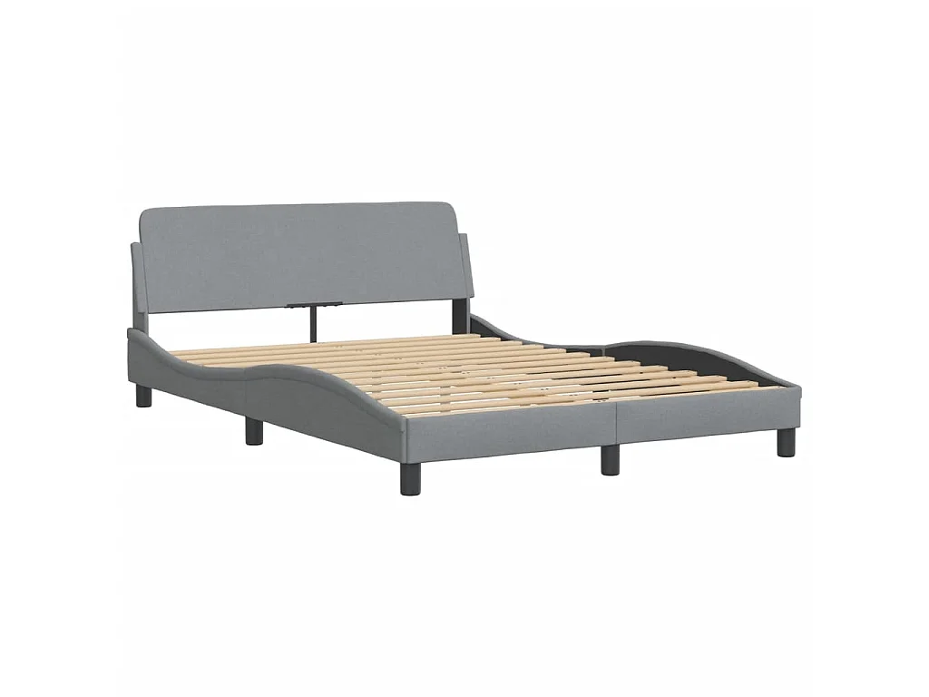 Bedframe met LED zonder matras "Hvar" 120x200 cm stof lichtgrijs