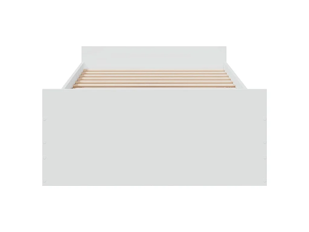 Cadre de lit avec tiroirs sans matelas blanc 100x200 cm
