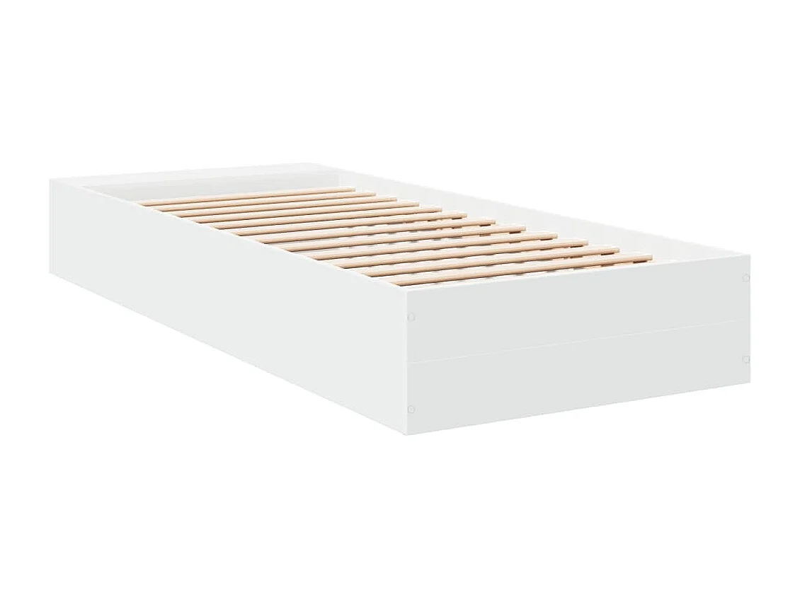 Estructura de cama madera de ingeniería blanca 75x190 cm