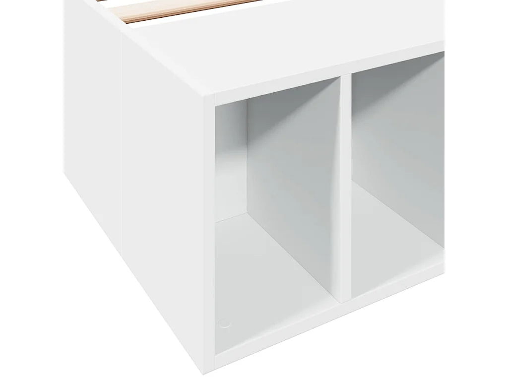 Bedframe bewerkt hout wit 75x190 cm