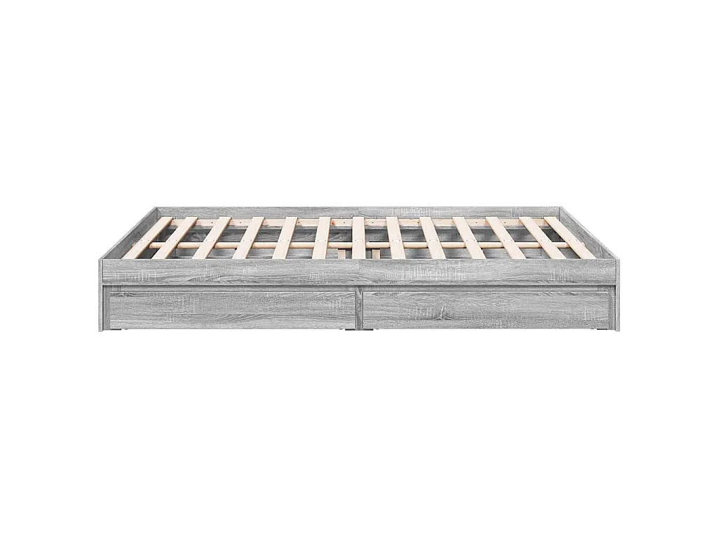 Cadre de lit avec tiroirs sans matelas sonoma gris 160x200 cm