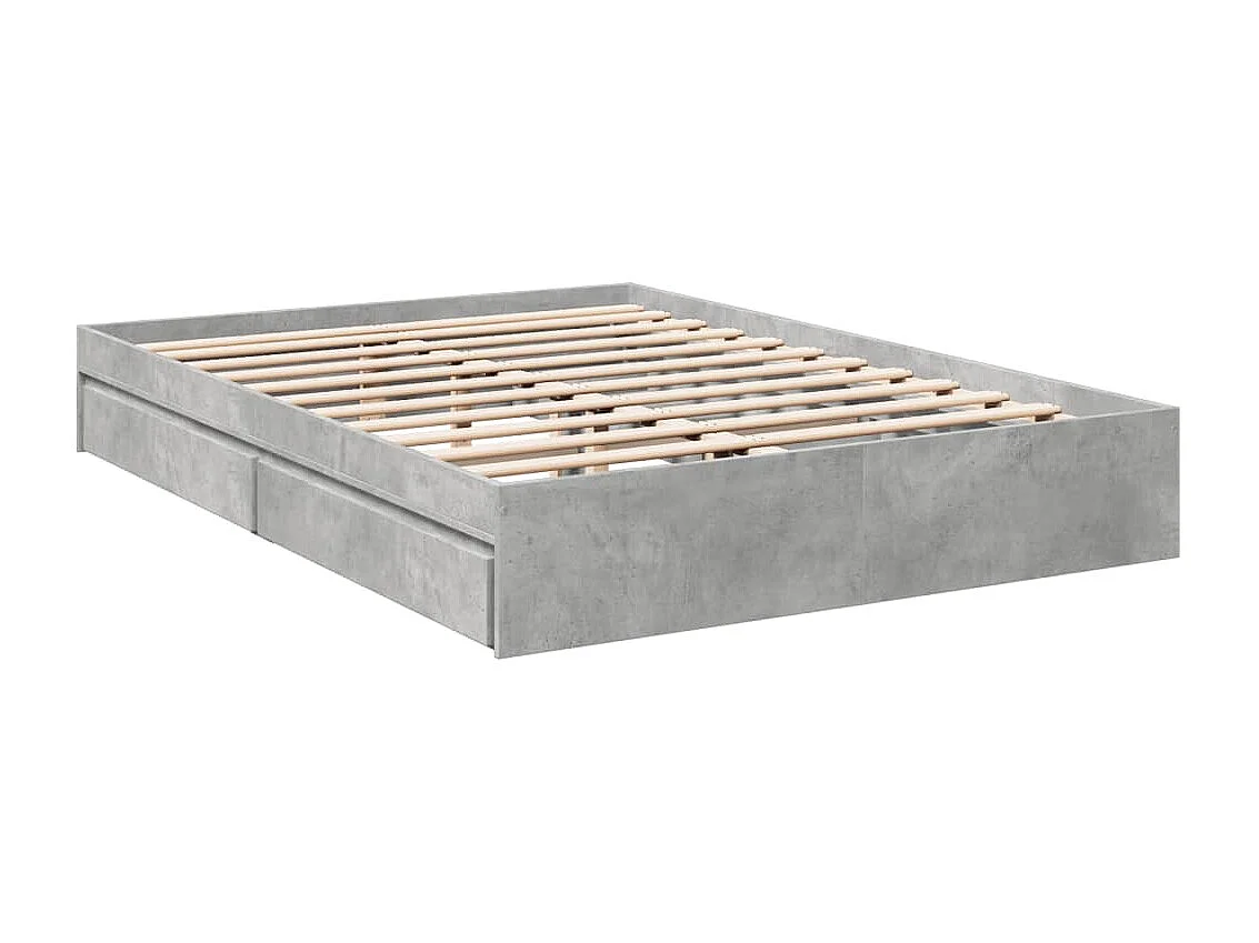 Bettgestell mit Schubladen Betongrau 160x200 cm Holzwerkstoff