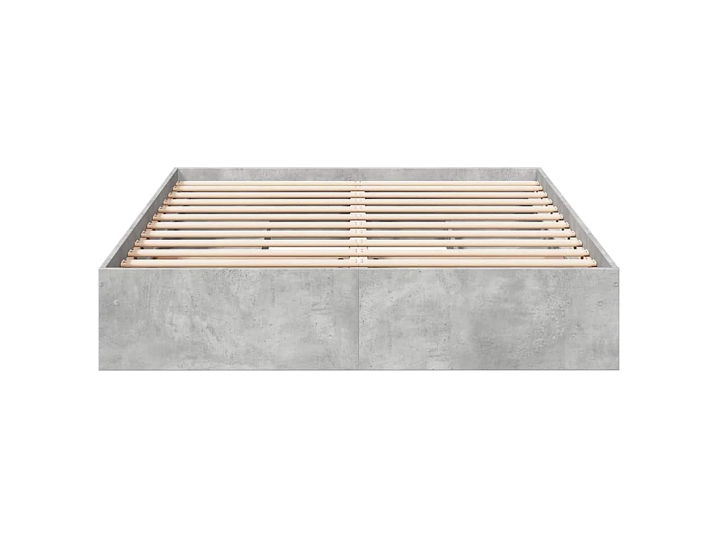Cadre de lit avec tiroirs sans matelas gris béton 160x200 cm
