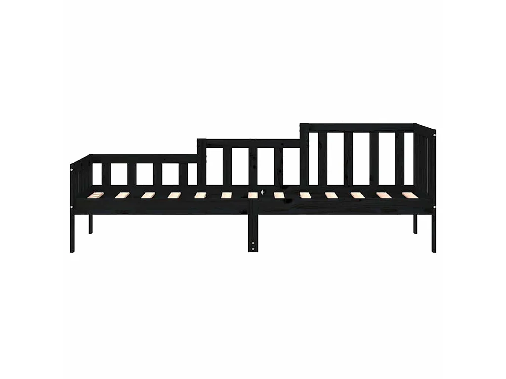 Dormeuse Nera 80x200 cm in Legno Massello di Pino