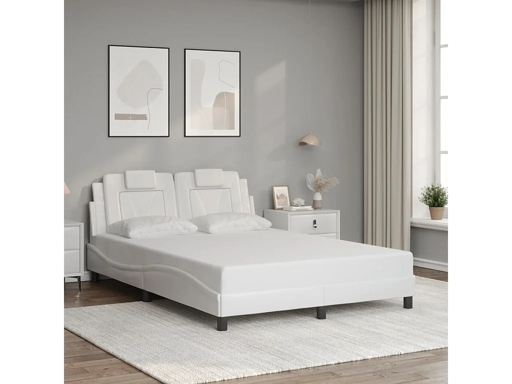 Bettgestell "Viana" mit LED ohne Matratze Weiß 120x200 cm