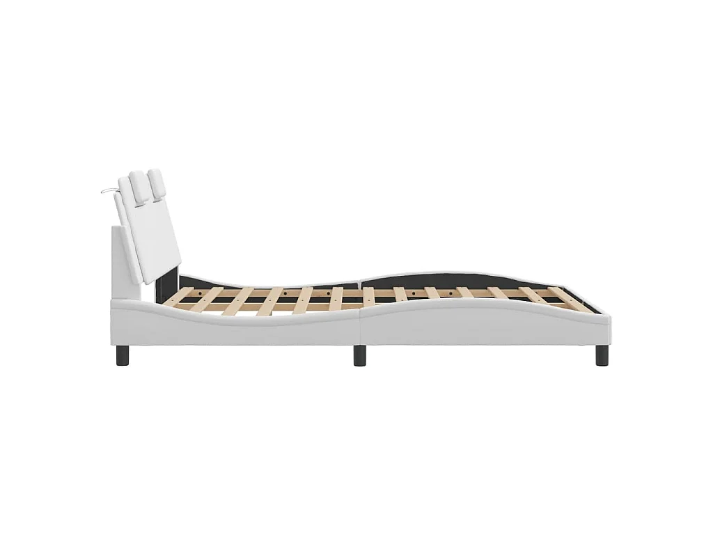 Bedframe "Viana" met LED zonder matras wit 120x200 cm