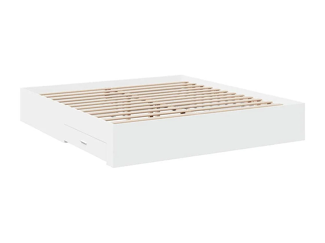 Bedframe met lades bewerkt hout wit 180x200 cm