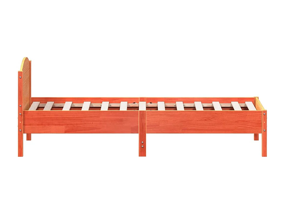 Cadre de lit sans matelas cire marron 75x190 cm bois pin massif