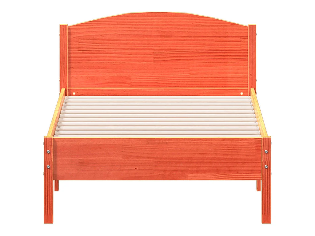 Cadre de lit sans matelas cire marron 75x190 cm bois pin massif