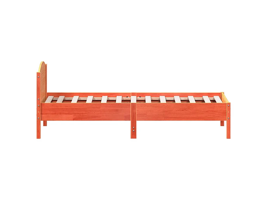 Cadre de lit sans matelas cire marron 75x190 cm bois pin massif