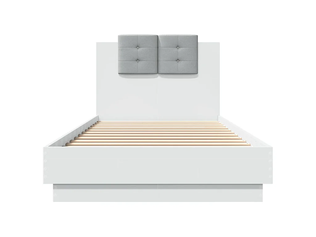 Giroletto con Testiera Bianco 100x200 cm in Legno Multistrato