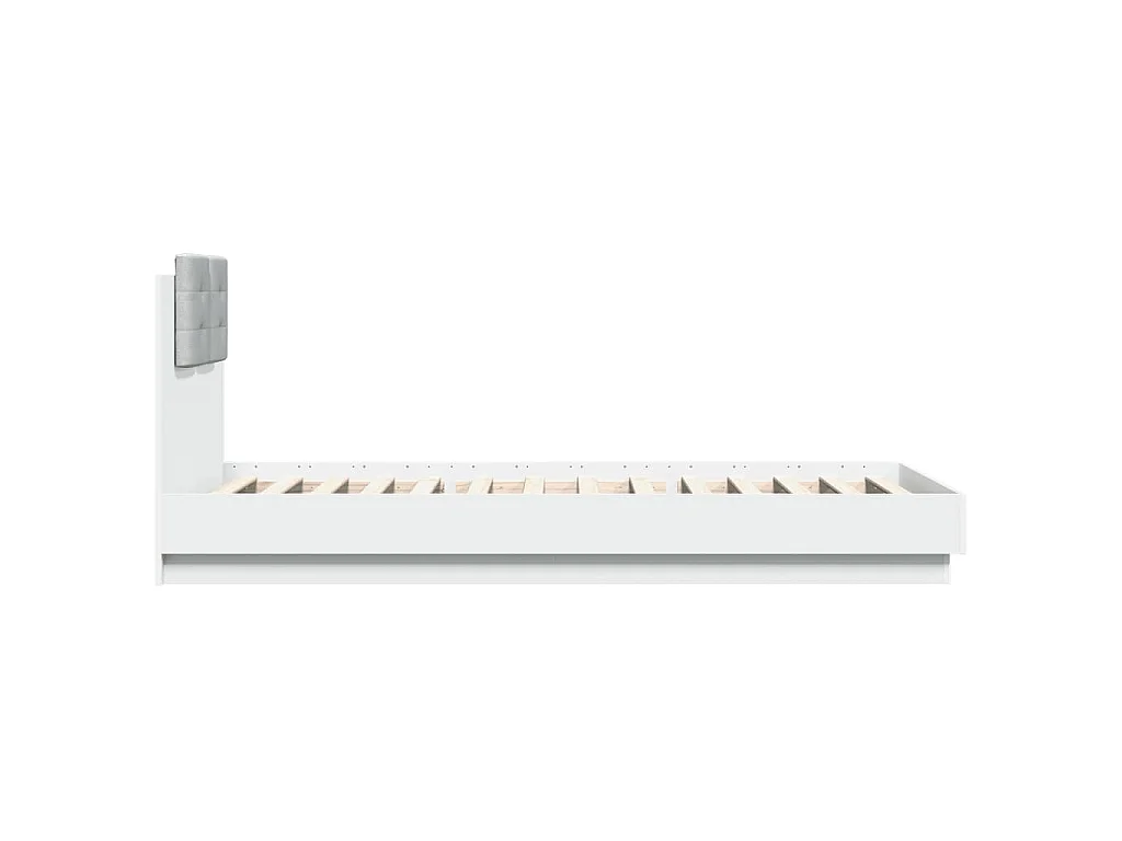 Giroletto con Testiera Bianco 100x200 cm in Legno Multistrato