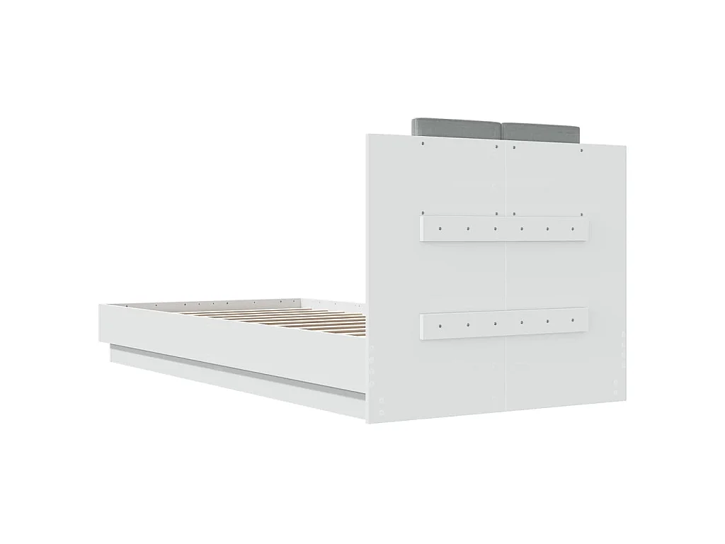 Giroletto con Testiera Bianco 100x200 cm in Legno Multistrato