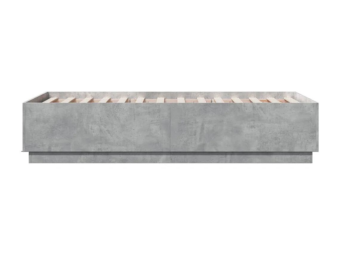 Bedframe bewerkt hout betongrijs 75x190 cm