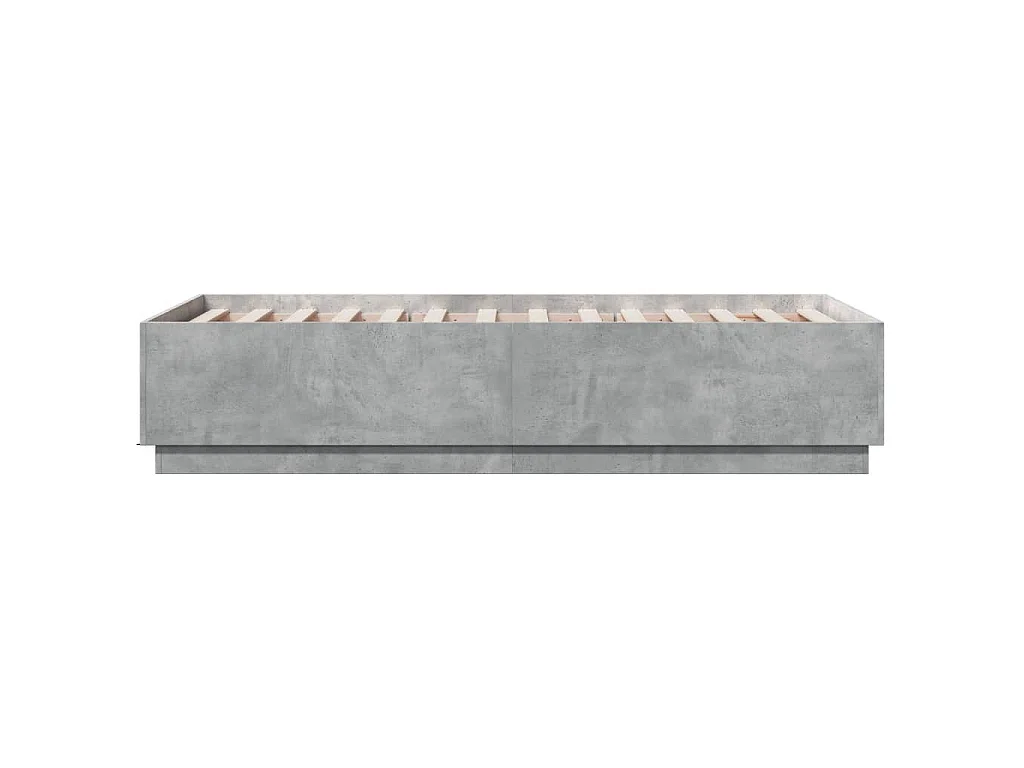 Bedframe bewerkt hout betongrijs 75x190 cm