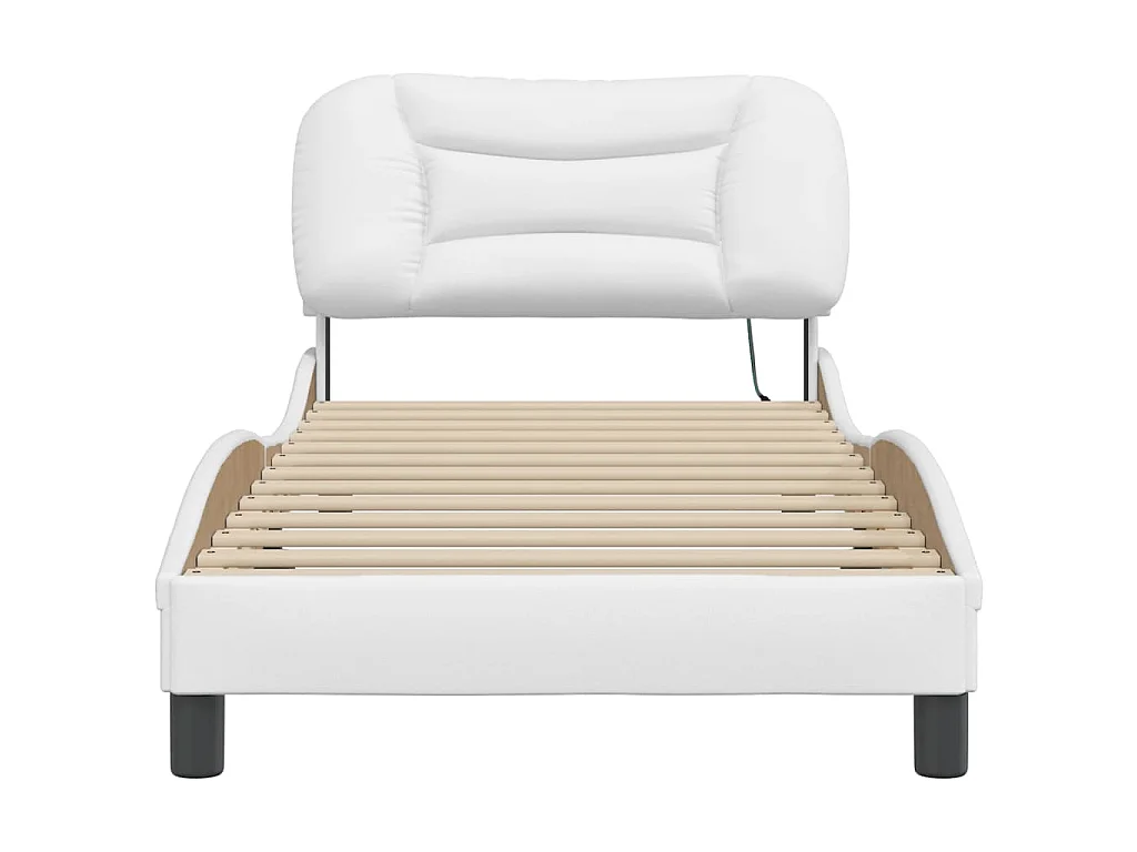 Bedframe met LED zonder matras "Hvar" wit 90x200 cm