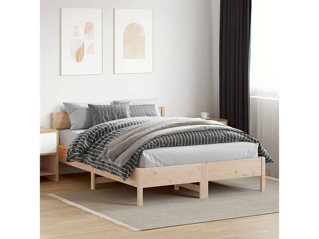 Bedframe zonder matras massief grenenhout 120x200 cm