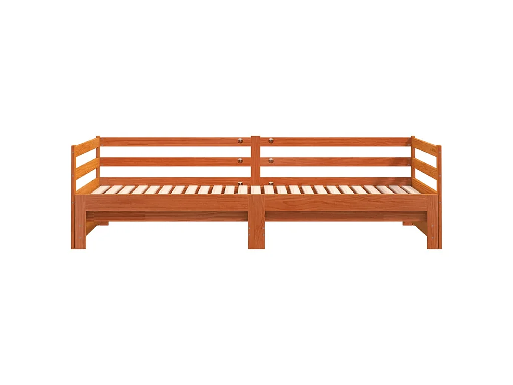 Divano Letto con Rotelle senza Materasso Marrone Cera 90x190 cm