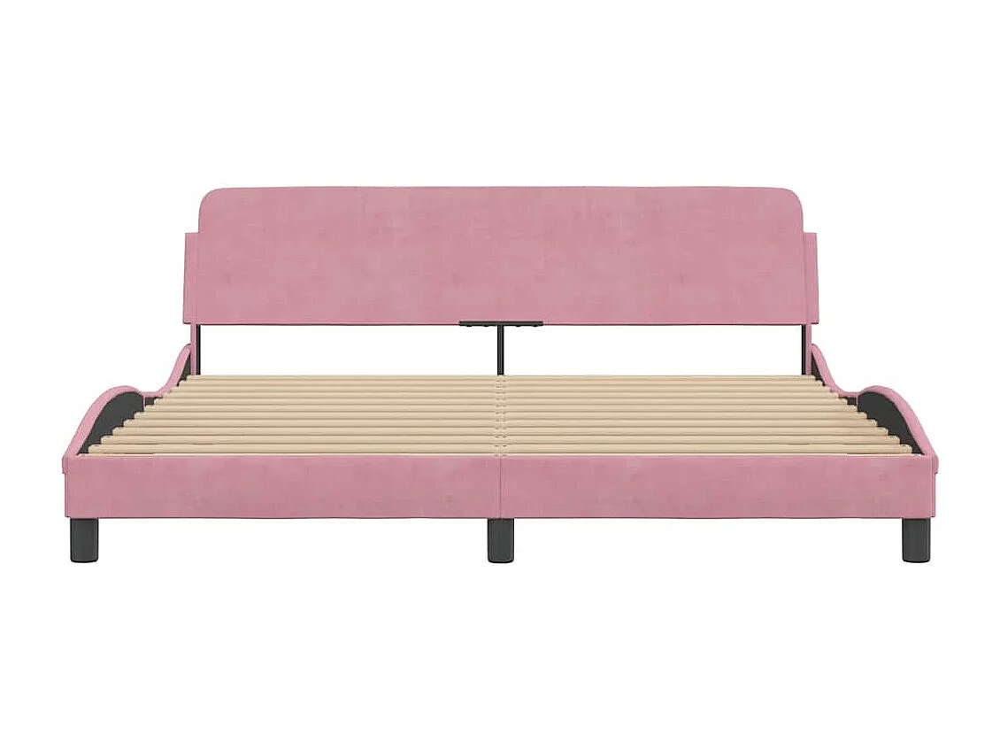 Bettgestell mit Kopfteil "Dover" Rosa 180x200 cm Samt
