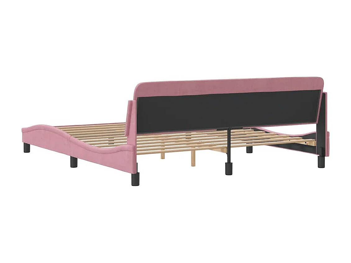 Bettgestell mit Kopfteil "Dover" Rosa 180x200 cm Samt