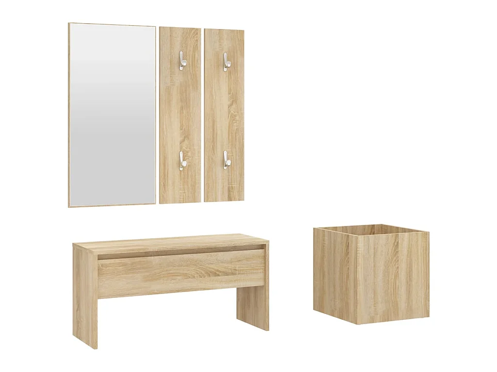 Ensemble de meubles de couloir Chêne Sonoma Bois d'ingénierie