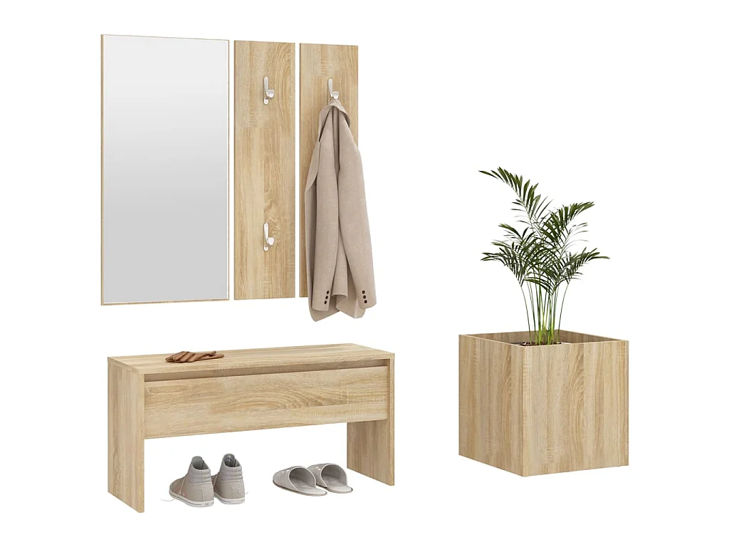 Ensemble de meubles de couloir Chêne Sonoma Bois d'ingénierie
