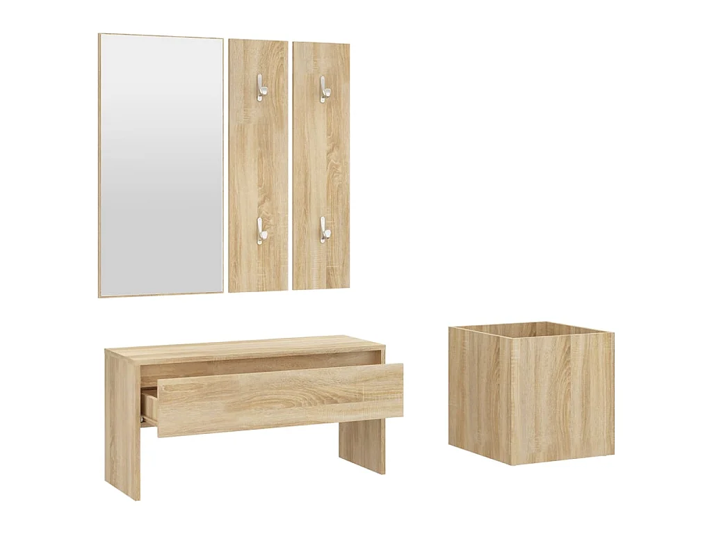 Ensemble de meubles de couloir Chêne Sonoma Bois d'ingénierie