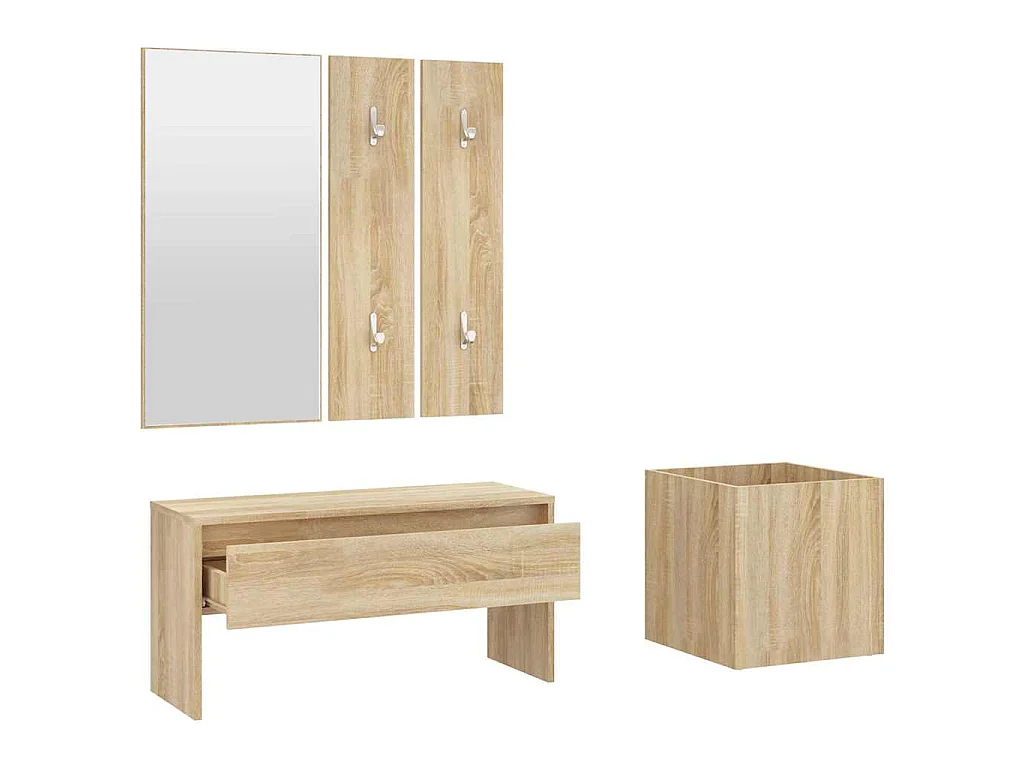 Ensemble de meubles de couloir Chêne Sonoma Bois d'ingénierie