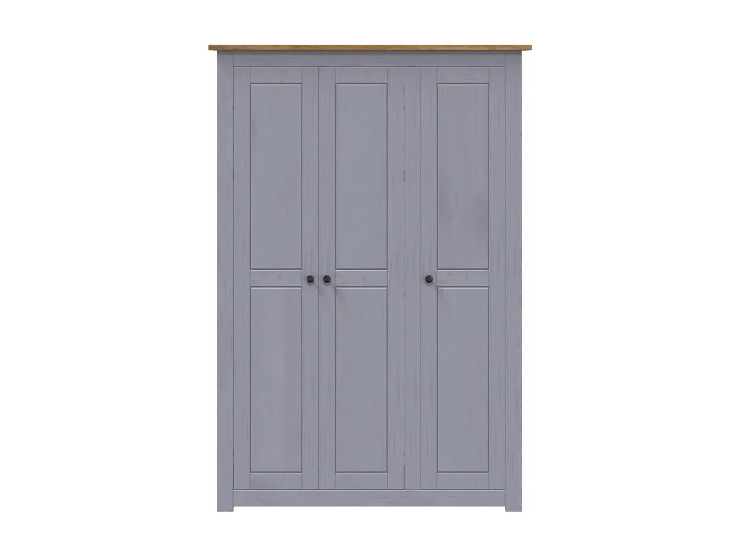 Garde-robe 3 portes Gris 118x50x171,5 cm Pin Assortiment Panama