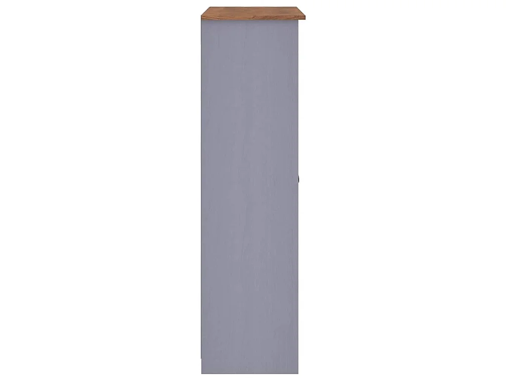 Kleiderschrank 3-Türig Grau 118×50×171,5 cm Kiefer Panama Serie