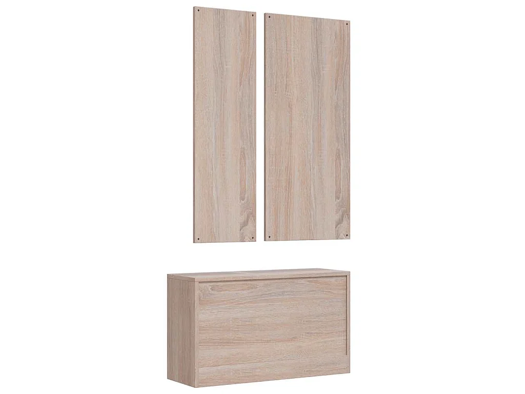 Kleiderschrank 3-Türig Grau 118×50×171,5 cm Kiefer Panama Serie