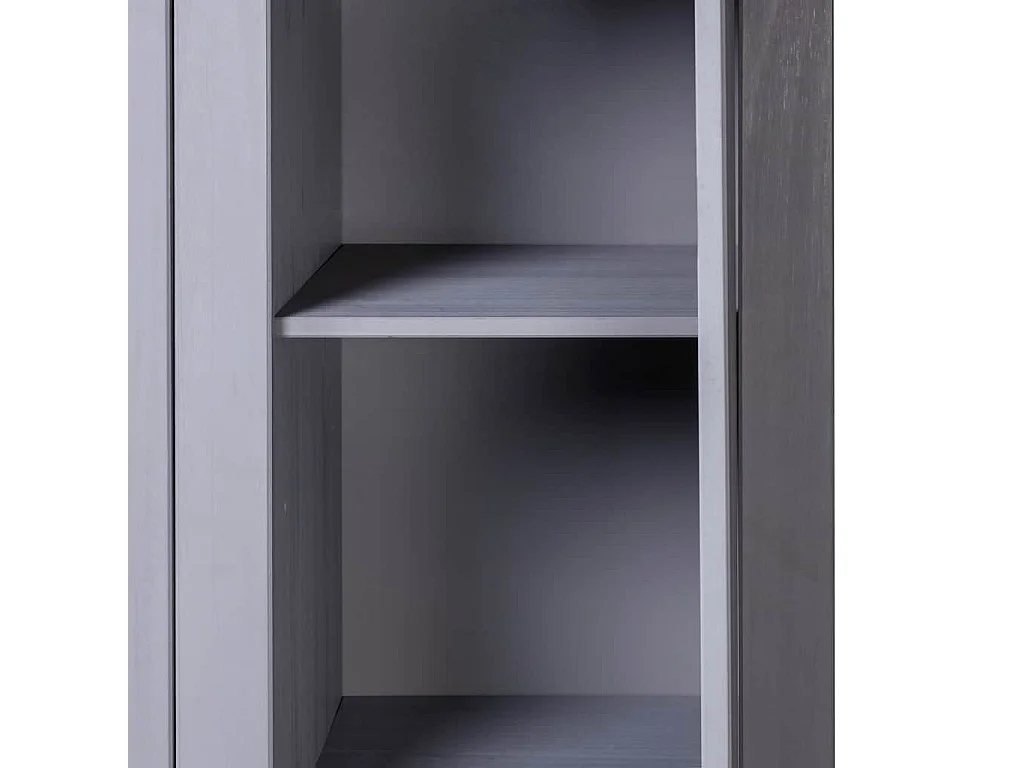 Kleiderschrank 3-Türig Grau 118×50×171,5 cm Kiefer Panama Serie