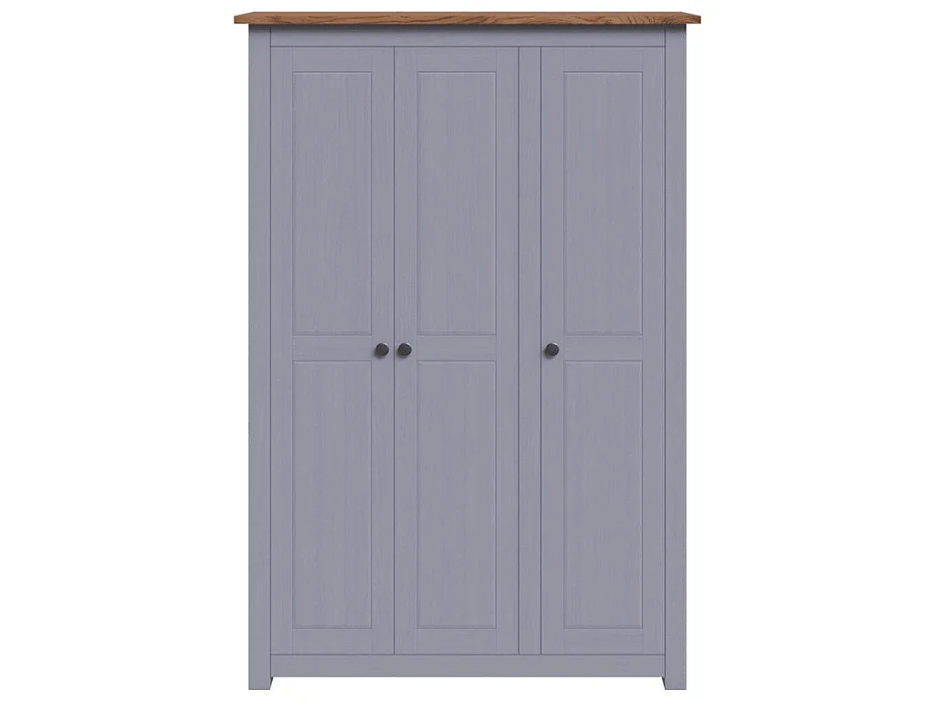 Garde-robe 3 portes Gris 118x50x171,5 cm Pin Assortiment Panama