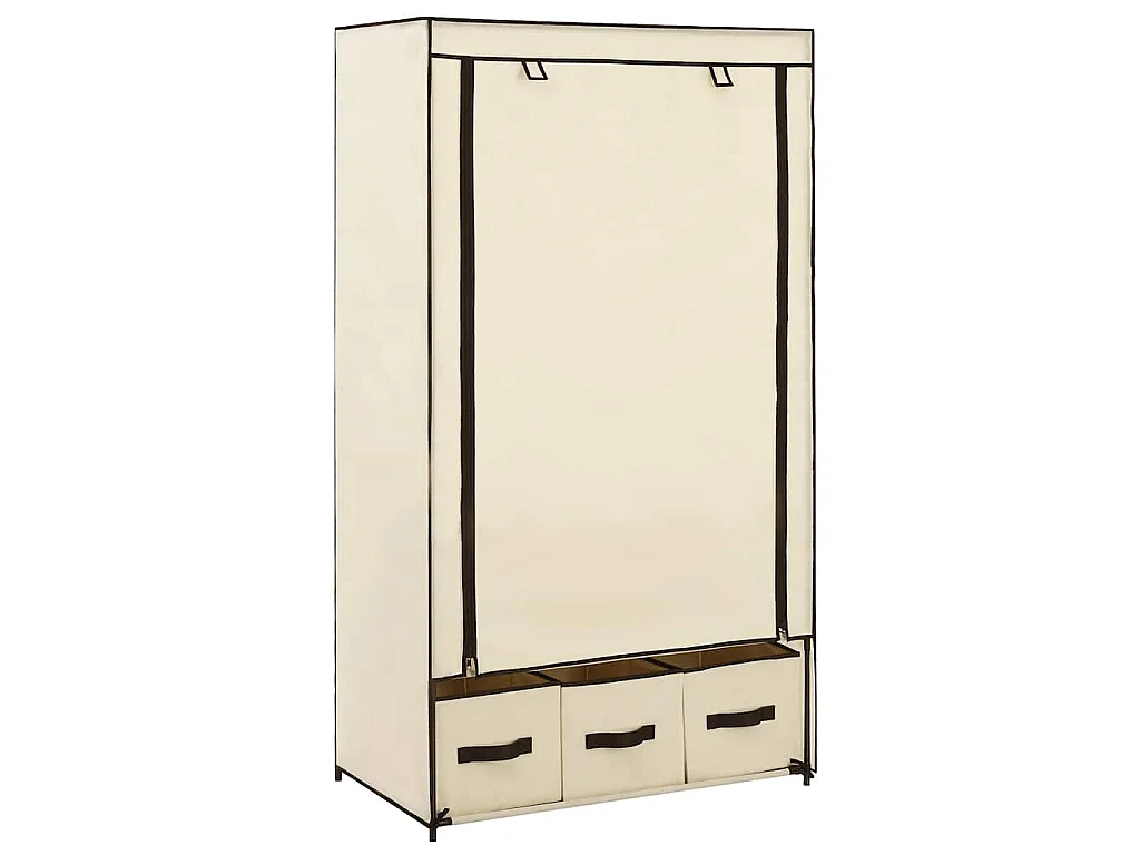 Garde-robe Crème 87 x 49 x 159 cm Tissu
