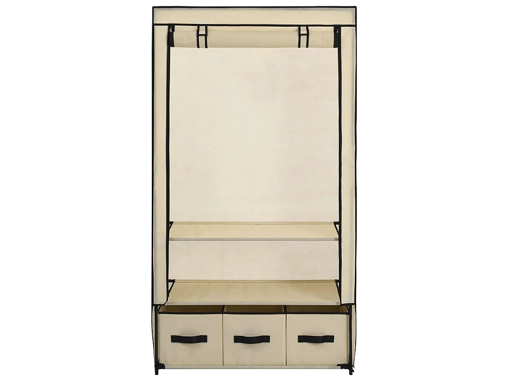Garde-robe Crème 87 x 49 x 159 cm Tissu