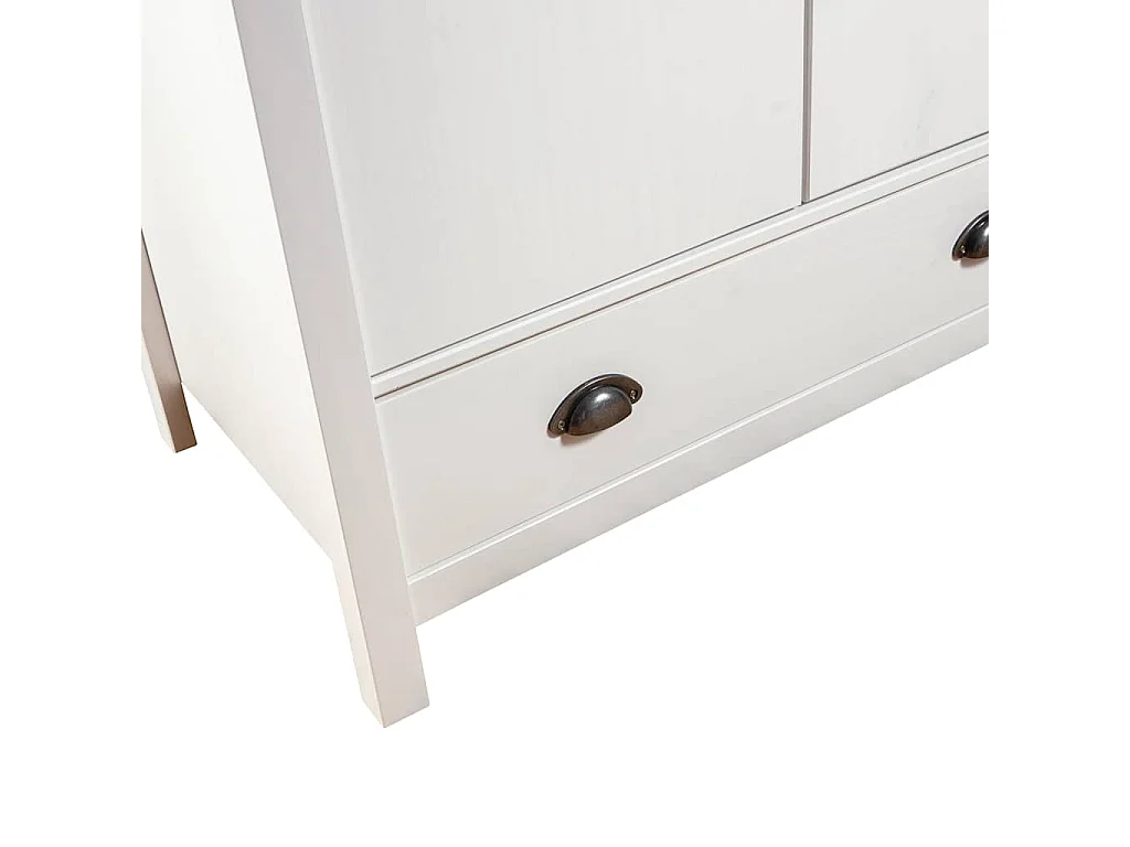Garde-robe à 2 portes Hill Blanc 89x50x170cm Bois de pin solide