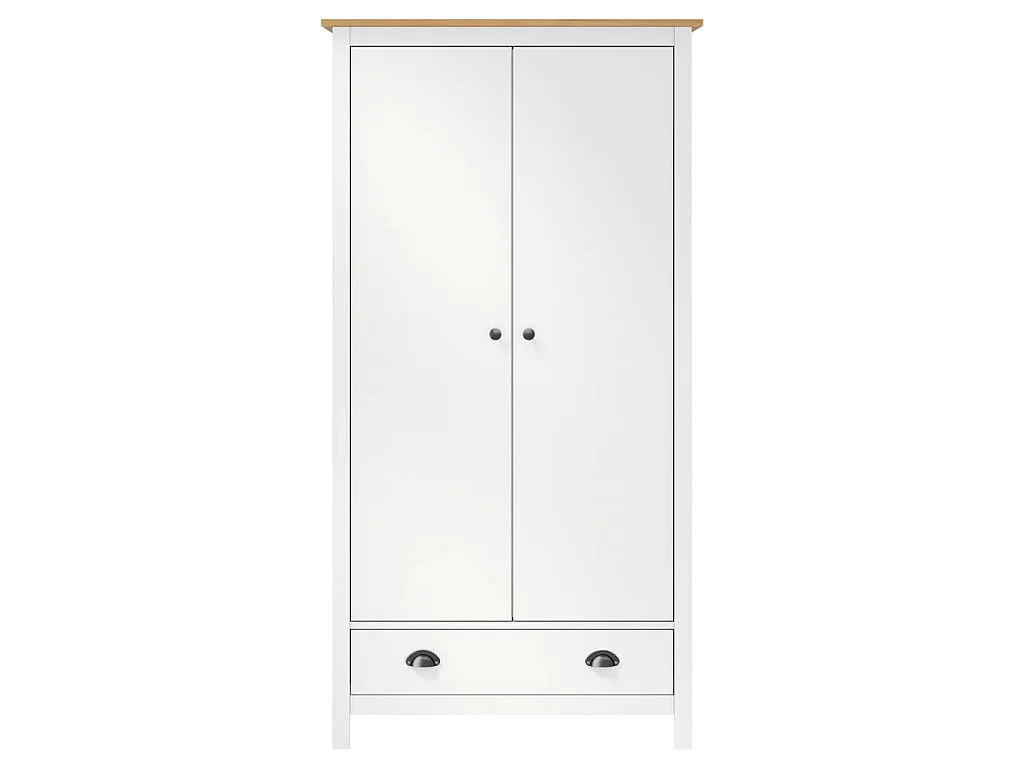 Roupeiro 2 portas Hill 89x50x170 cm pinho maciço branco