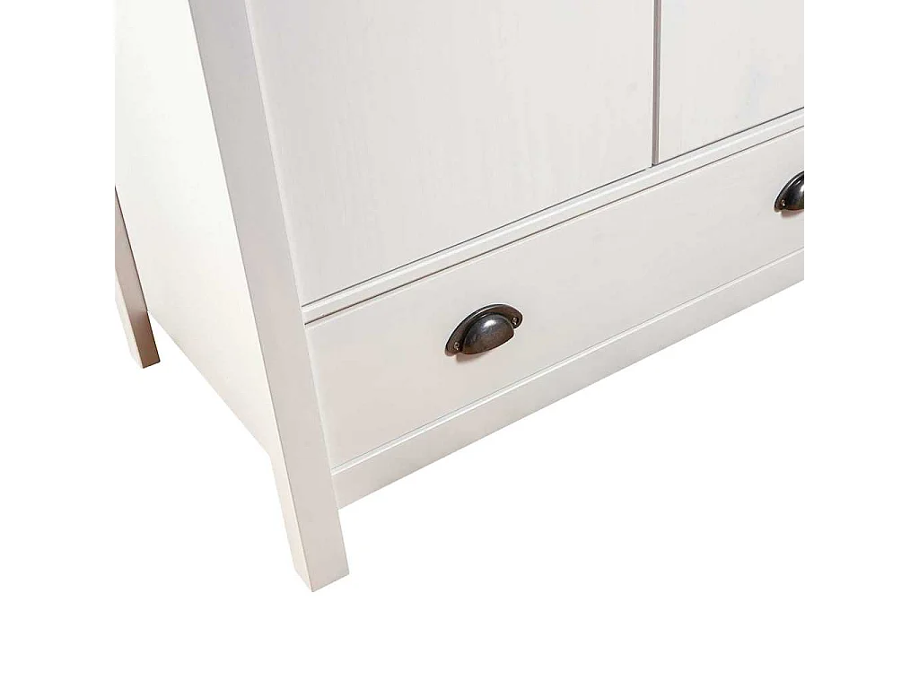 Roupeiro 2 portas Hill 89x50x170 cm pinho maciço branco