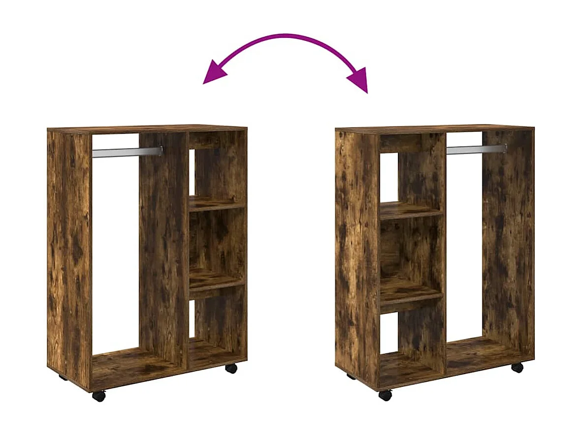 Kleiderschrank Räuchereiche 80x40x110 cm Holzwerkstoff