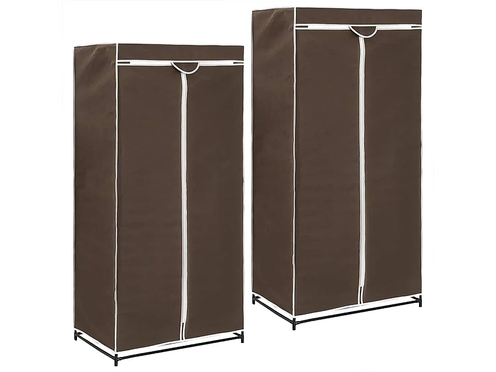 2 pcs Garde-robes Marron 75x50x160 cm