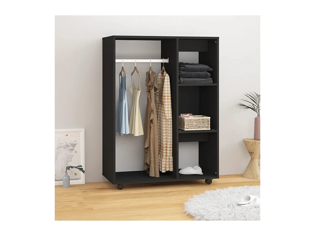 Garde-robe Noir 80x40x110 cm Bois d’ingénierie