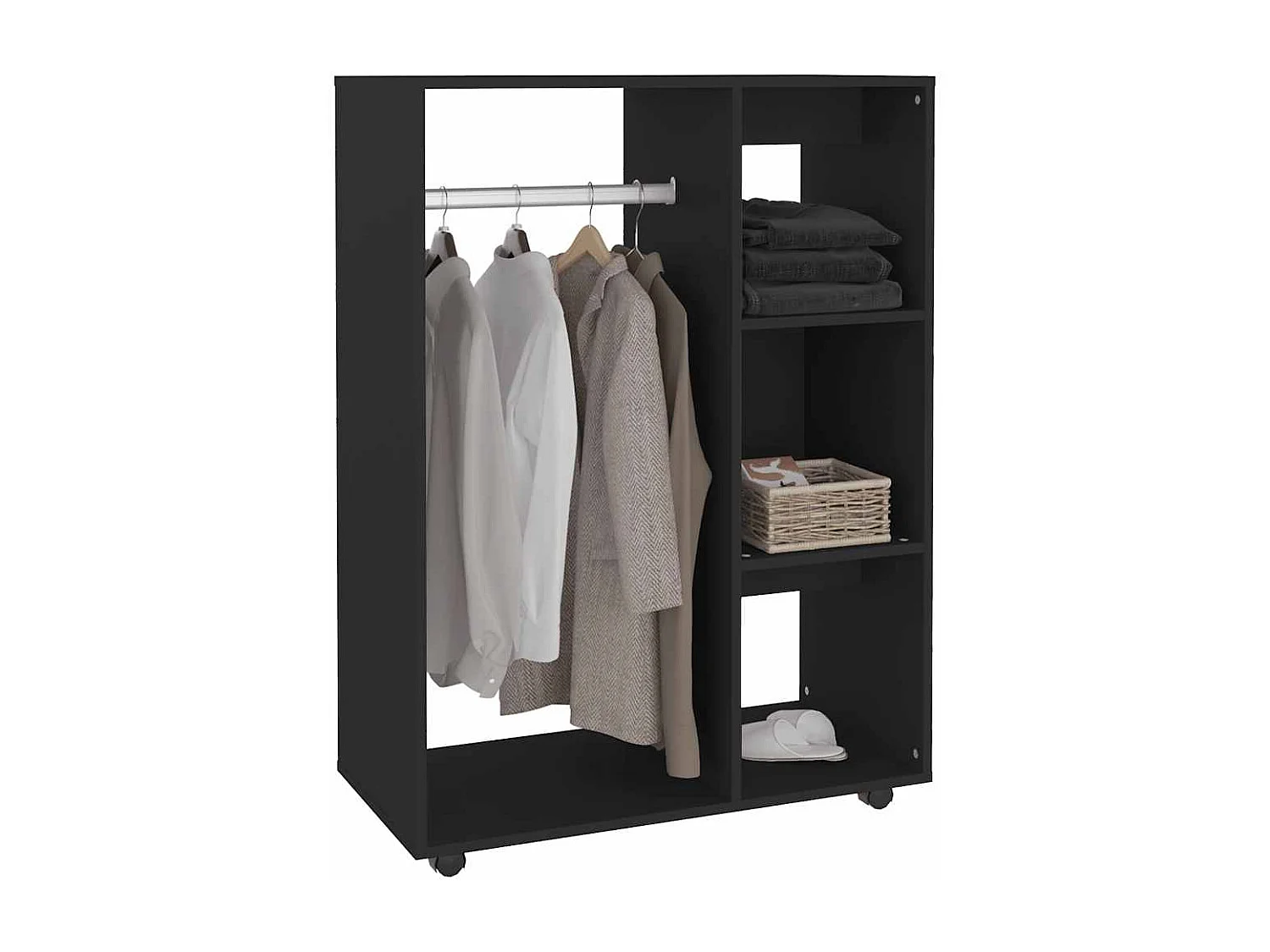 Roupeiro 80x40x110 cm derivados de madeira preto