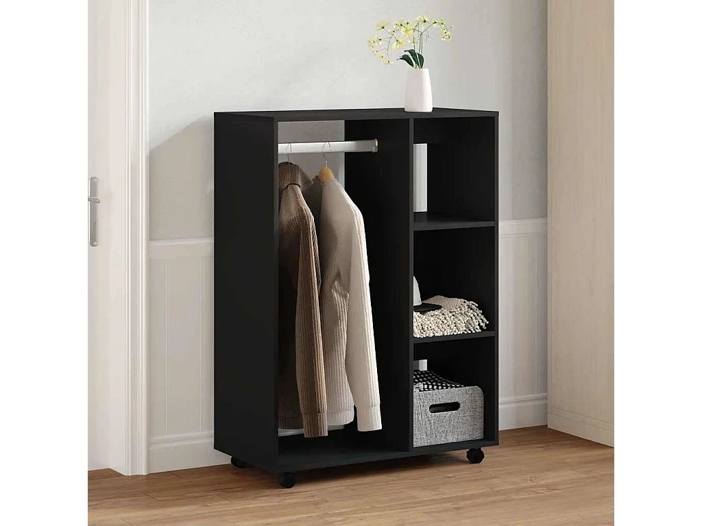 Garde-robe Noir 80x40x110 cm Bois d’ingénierie