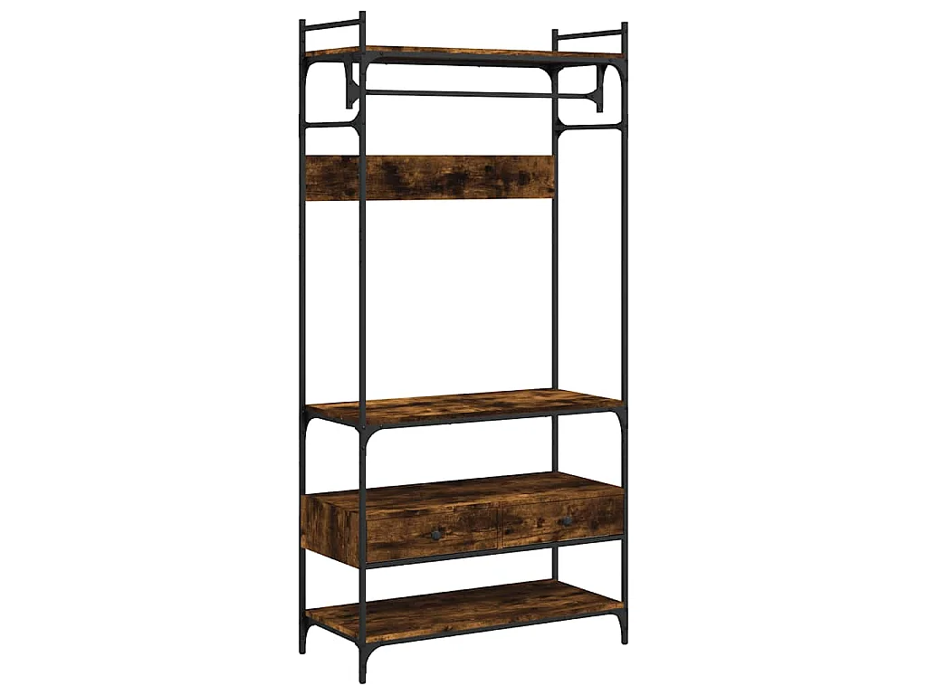 Armadio Cassetti Rovere Fumo 89x39x184,5 cm Legno Multistrato