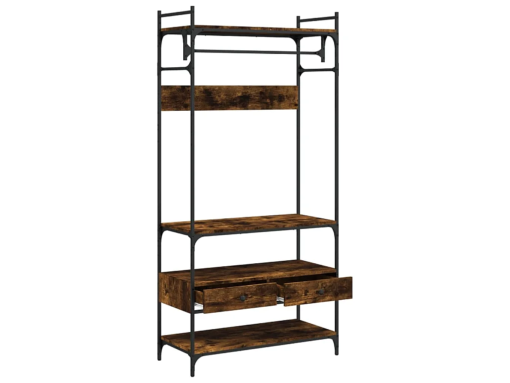 Armadio Cassetti Rovere Fumo 89x39x184,5 cm Legno Multistrato