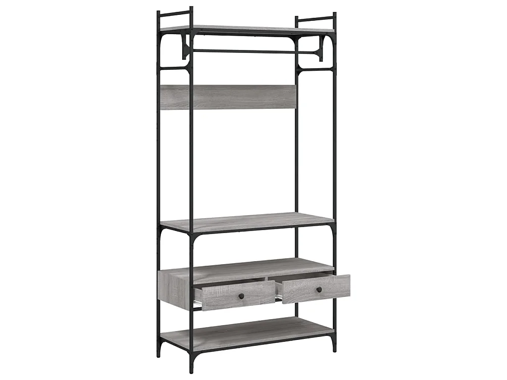 Armadio Cassetti Grigio Sonoma 89x39x184,5 cm Legno Multistrato