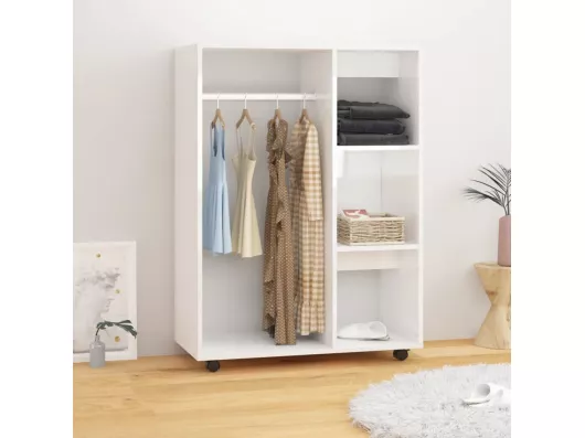 Kauf Unique Kleiderschrank Hochglanz-Weiß 80x40x110 cm Holzwerkstoff