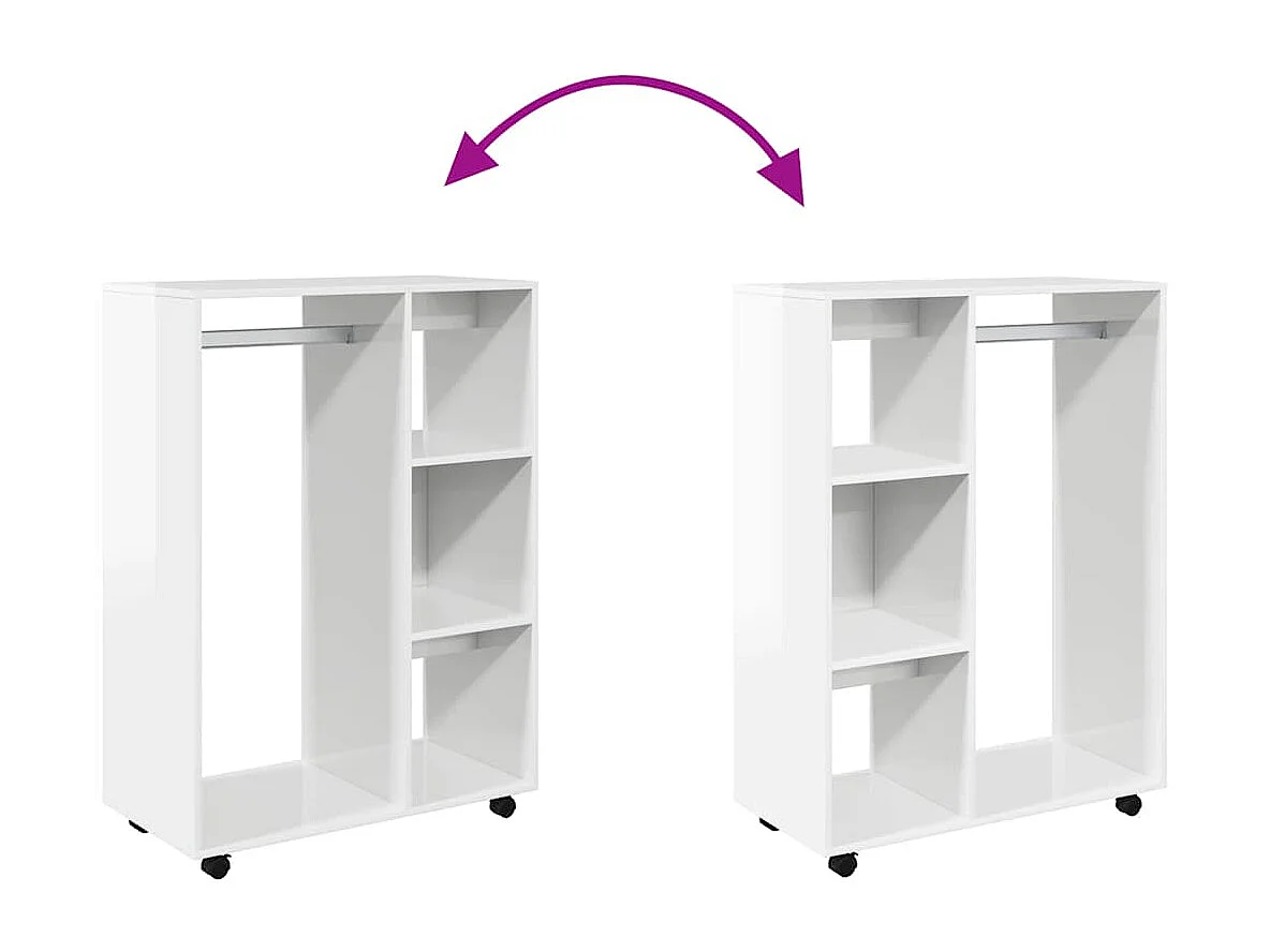 Garde-robe Blanc brillant 80x40x110 cm Bois d’ingénierie