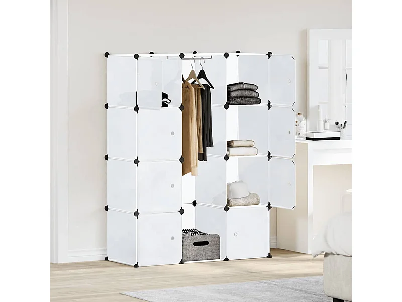 Armoire modulaire 9 compartiments 109x36,5x143 cm blanc